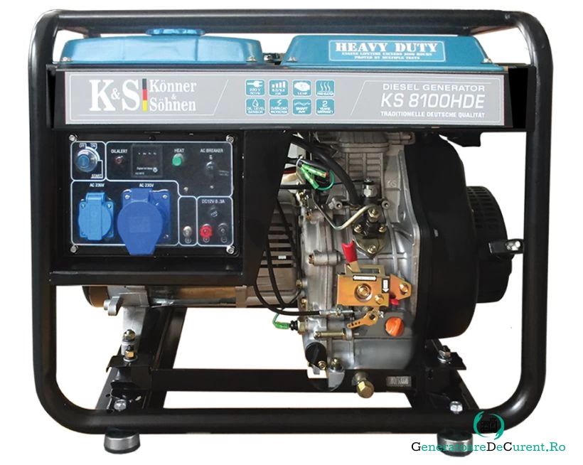 Generator de curent 6.5 kW diesel - Heavy Duty - Konner & Sohnen - KS-8100HDE la 5,699.00 lei ron