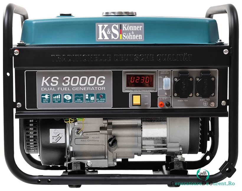 Generator de curent 3 kW HIBRID (GPL + Benzina) - Konner & Sohnen - KS-3000-G la 2,375.00 lei ron