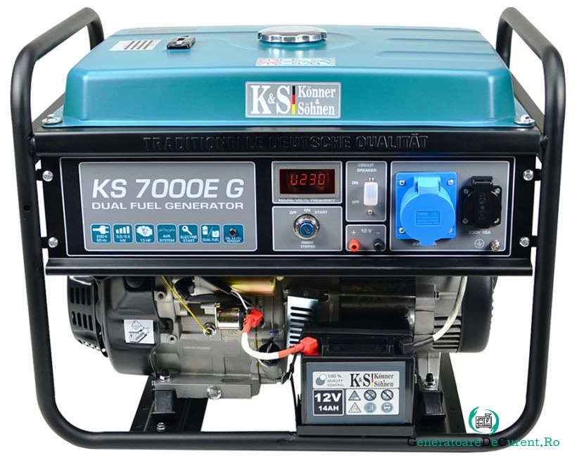 Generator de curent 5.5 kW HIBRID (GPL + Benzina) - Konner & Sohnen - KS-7000E-G la 4,058.00 lei ron